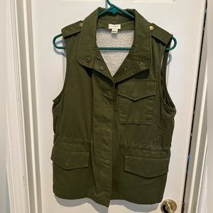 J. Crew Olive Green Vest with removable lining size S